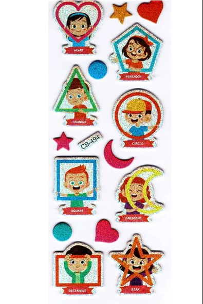 Sticker Kabartmalı Sticker Defter Planlayıcı Etiket (cb494) 16x7 cm- İngilizce Şekiller ürün görseli 1