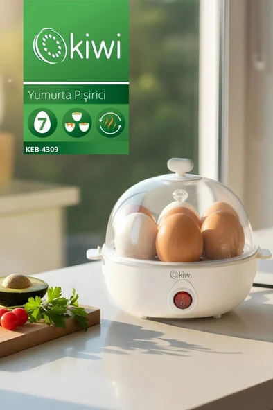 Kiwi Keb-4309 7 Yumurtalık Yumurta Pişirici Beyaz ürün görseli 1