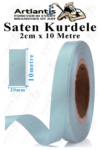 Kurdele Saten 2 Cm 10 Metre 1 Adet Saten Kurdela Parlak Hediye ve Süsleme Şeridi Süs Paketleme Çiçek Saç El Sanatı ürün görseli 1