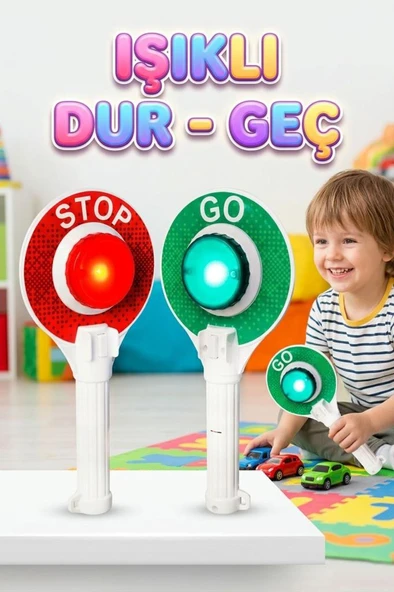 Işıklı Pilli Trafik Oyun Seti (Dur - Geç) ürün görseli 1