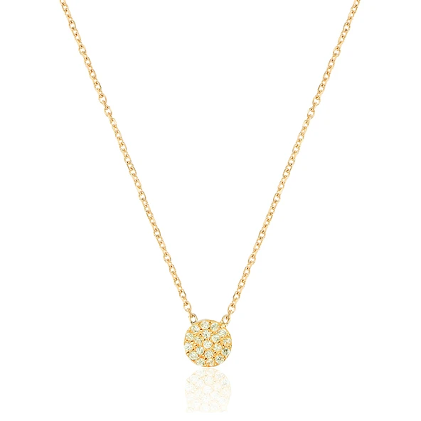 EMILIANO JEWELLERY Yuvarlak Zirkon Taşlı Pırlanta Montür Altın Kaplama Gümüş Kolye ürün görseli 1