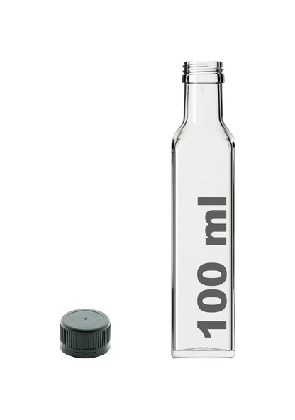 Şeffaf 100 ML Cam Şişe Sızdırmaz Kapak (2 Adet) ürün görseli 1