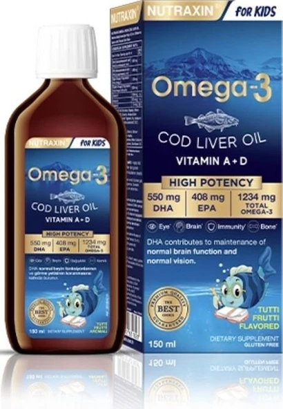 Nutraxin For Kids Omega 3 Karışık Meyve Aromalı 150 ML ürün görseli 1