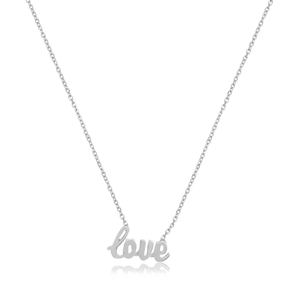 EMILIANO JEWELLERY Gümüş Rengi Kaplama Love Yazılı Gümüş Kolye ürün görseli 1
