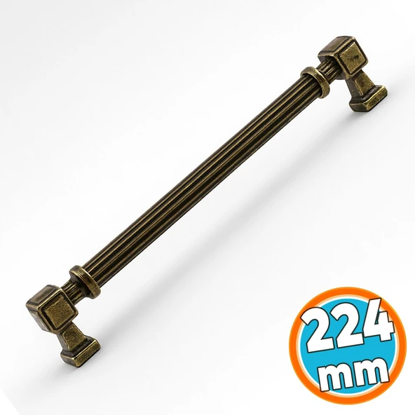 Mobilya Çekmece Mutfak Dolabı Dolap Kulpları Kulb 22.4 cm 224 mm Çizgili Antik Sarı Metal Kulp ürün görseli 1
