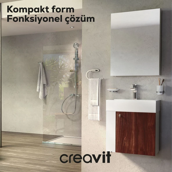 Font Lavabo Dolabı 50 cm Beyaz-Bakır - Resim 2