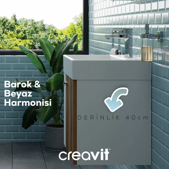 Font Lavabo Dolabı 50 cm Beyaz-Barok - Resim 4