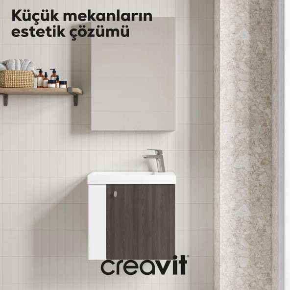 Forest Lavabo Dolabı 50 cm Beyaz-Bakır - Resim 3