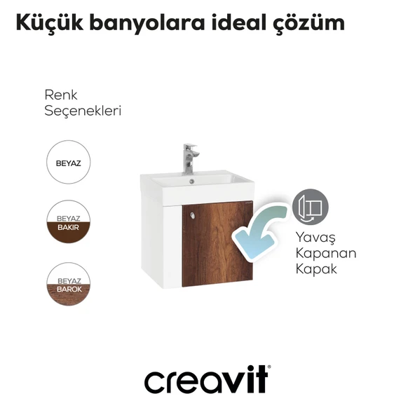 Font Lavabo Dolabı 50 cm Beyaz-Barok - Resim 5