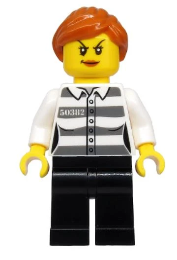 Lego Minifigür - Police - Jail Prisoner 50382 Prison Stripes cty1129 ürün görseli 1