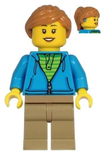 Lego Minifigür - Woman - Dark Azure Hoodie cty1221 ürün görseli 1