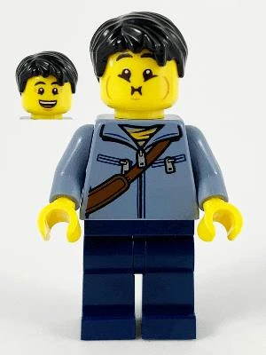 Lego Minifigür Man Sand Blue Jacket and Reddish Brown Satchel hol226 ürün görseli 1