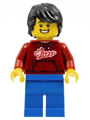 Lego Minifigür Man Dark Red '2021' Shirt hol228 ürün görseli 1