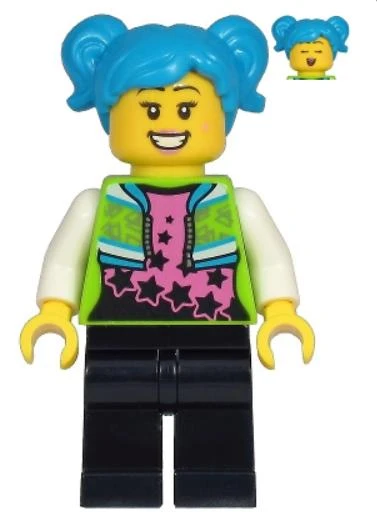 Lego Minifigür - Poppy Starr - Lime Jacket, Black Legs cty1219 ürün görseli 1