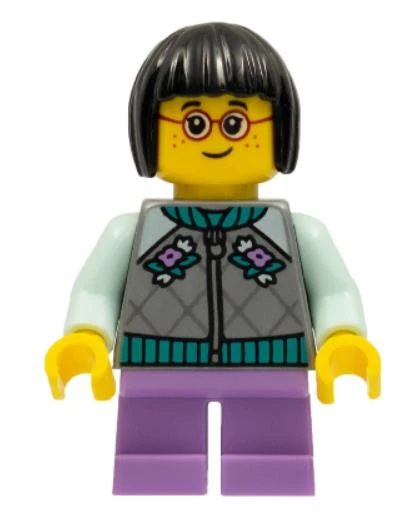 Lego Minifigür Child Girl Flat Silver Jacket hol262 ürün görseli 1