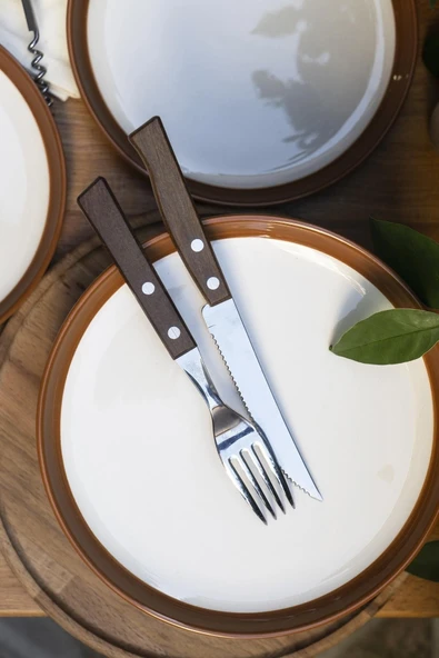 Parthenia Hardal Kenarlı 6lı Pasta Seti-21 Cm ürün görseli 1