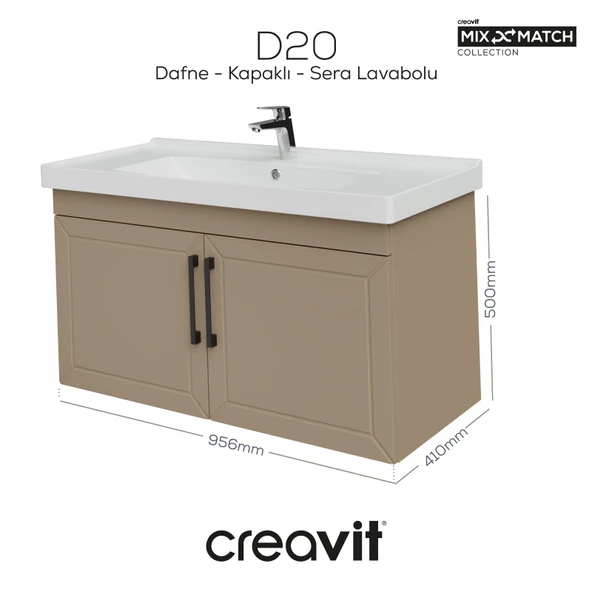 D20 100 Cm Kapaklı Lavabo Dolabı Dafne Lake ürün görseli 1