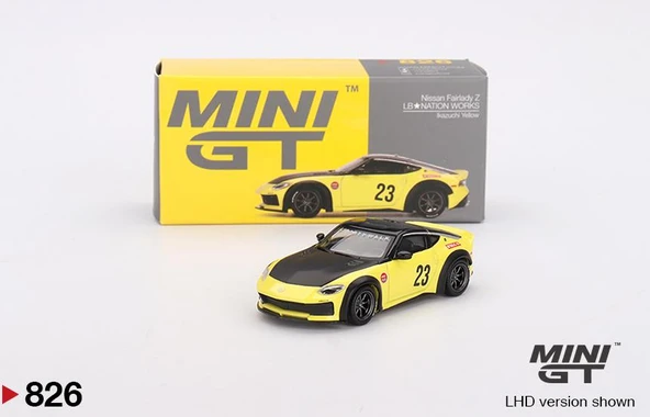 Mini GT Nissan Z LB★NATION WORKS Ikazuchi Yellow 826 ürün görseli 1