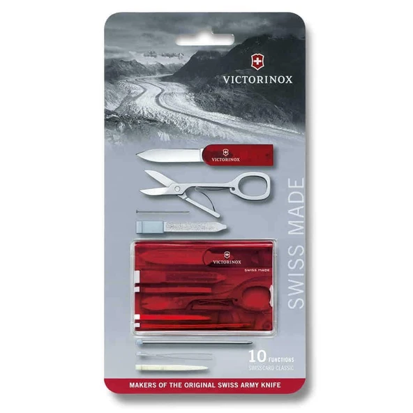 Victorinox VT 0.7100.TB1 Swısscard Şeff Kırmızı Blisterli ürün görseli 1