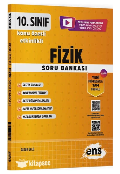 ENS Yayıncılık 10. Sınıf Fizik Etkinlikli Soru Bankası ürün görseli 1
