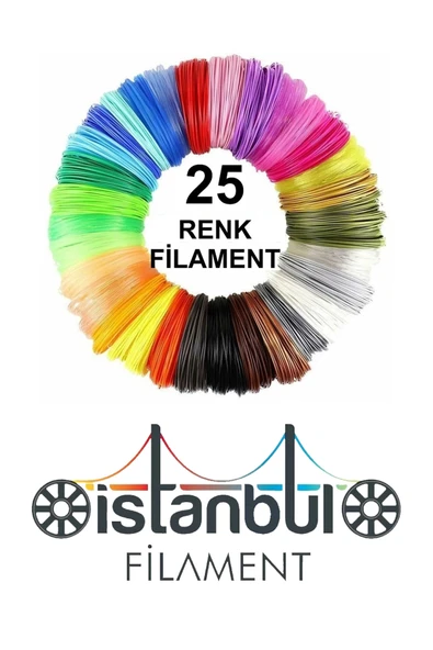 Robobloq ATLAS3BOYUT PLA 3D Kalem Yazıcı için 25 Renk (25 x 1 metre) 25 Metre PLA Filament ürün görseli 1