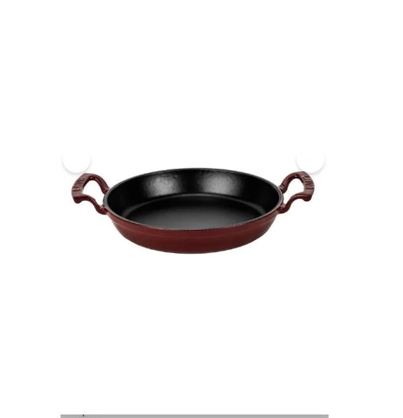 Lava Demir Döküm Yuvarlak Kulplu Tava 24 Cm Sahan Bordo ürün görseli 1