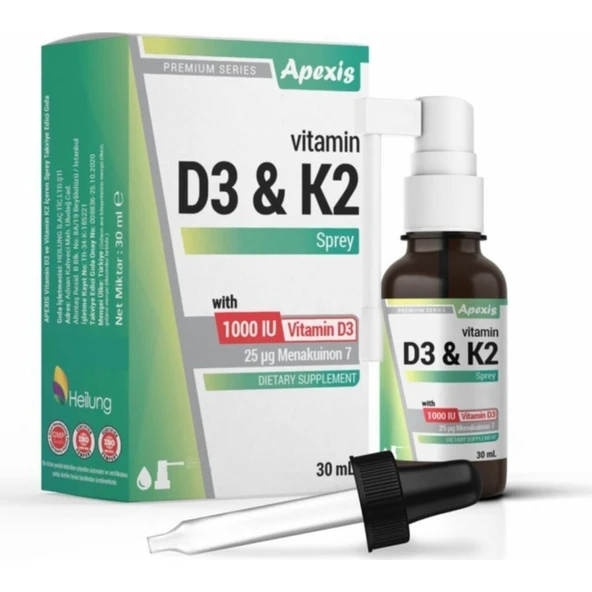 Apexis Premium Series D3&k2 1000 Iu Vitamin D3 30 ml Oral Sprey ürün görseli 1