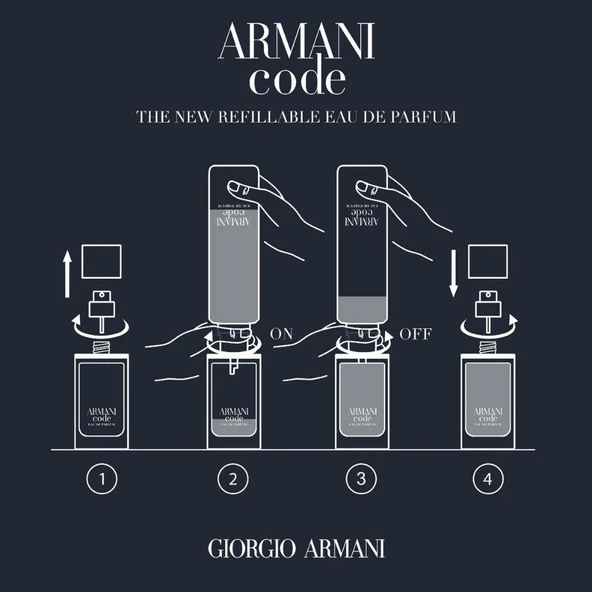 Giorgio Armani Code EDP 75 ml Refillable Erkek Parfümü - Resim 7