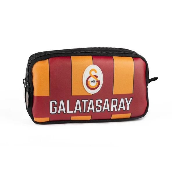 Galatasaray GS Lisanslı Logolu 2 Bölmeli Kalemlik Çok Gözlü Kalem Çantası Suni Deri Ön Yüzey ürün görseli 1