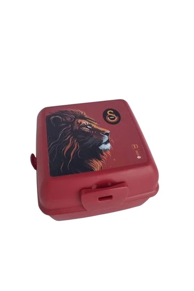 Galatasaray Aslan Desenli Beslenme Kabı 4 Bölmeli Çatal Kaşıklı Beslenme Kutusu ürün görseli 1