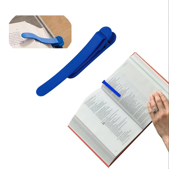 Kitap Okuma Ayracı Silikon, Mavi, 1 Adet, ürün görseli 1