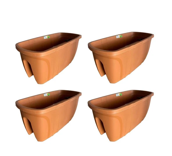 SY-5710 Opal Balkon Küpeşte Saksı 15 Litre Kiremit 4 Adet ürün görseli 1