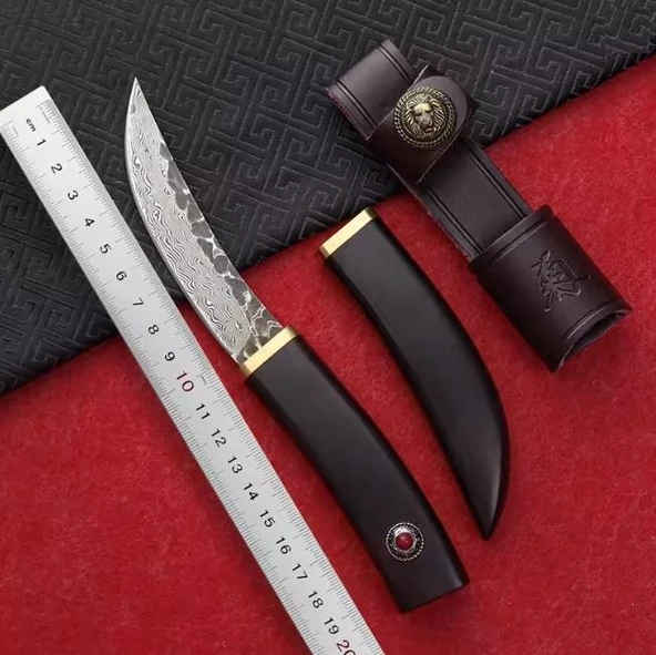 Damascus Tanto Av ve Kamp Bıçağı Nadir - Resim 2