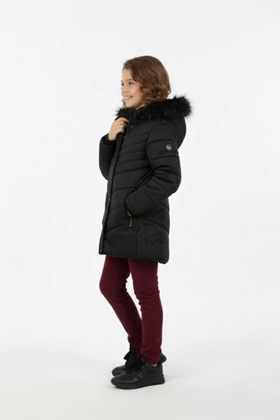 Kız Çocuk Kapüşonlu Mont BGL-ST04886 - Resim 4