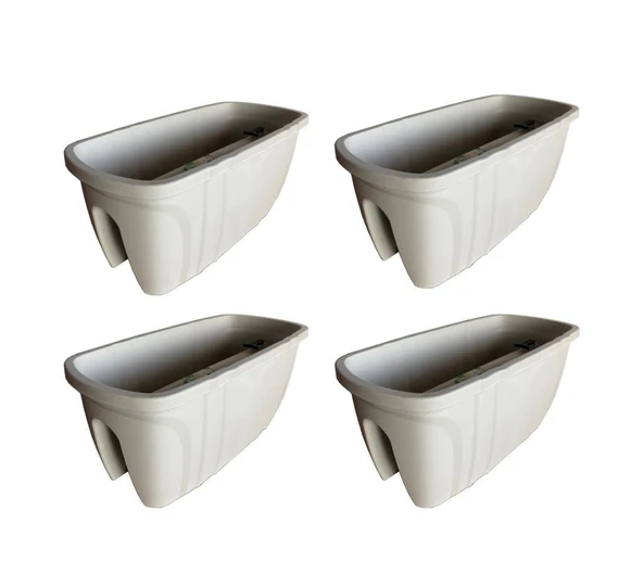 SY-5710 Opal Balkon Küpeşte Saksı 15 Litre Kirli Beyaz 4 Adet ürün görseli 1