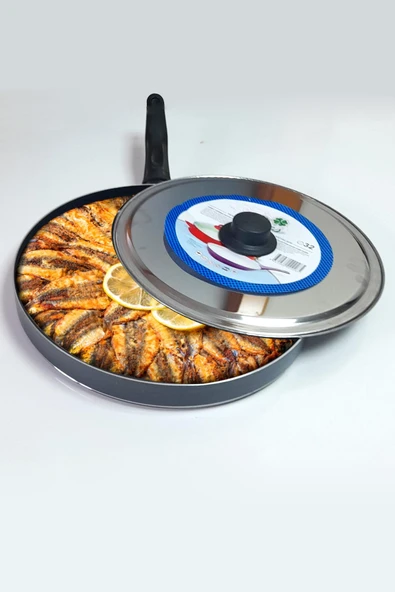 Çarşıbu 32 cm Teflon Kapaklı Balık ve Gözleme Tavası ürün görseli 1