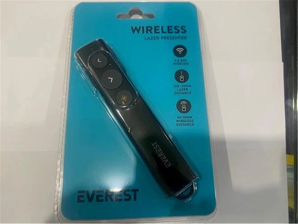 Everest TBA-11 2.4Ghz Kablosuz Type C Profesyonel Sunum Cihazı (100-200mt Lazer)(50-100mt Wıreless ) ürün görseli 1