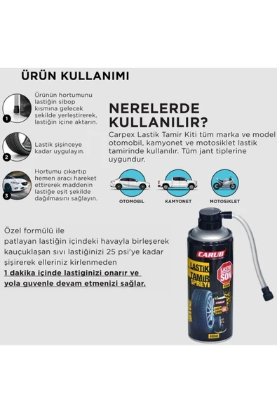 Lastik Tamir Spreyi 400 ml - Resim 2