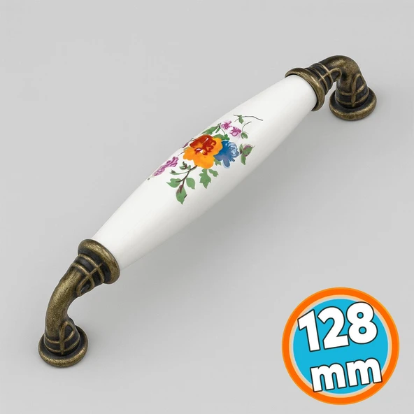 Mobilya Mutfak Çekmece Dolap Kapak Dolabı Kulbu Kulpu Kulpları Beyaz 128 Mm-12.8 Cm Porselen ürün görseli 1