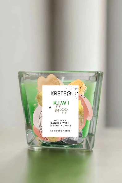 kreteg Soya Mumu Kiwi Bliss %100 Doğal Aromaterapi 250 gram ürün görseli 1