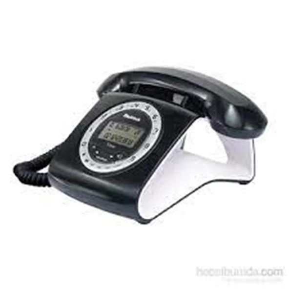 Multitek Retro Özel Tasarımlı Kablolu Siyah-Kırmızı-Gri-Turuncu-Beyaz Masa Üstü Telefon ürün görseli 1