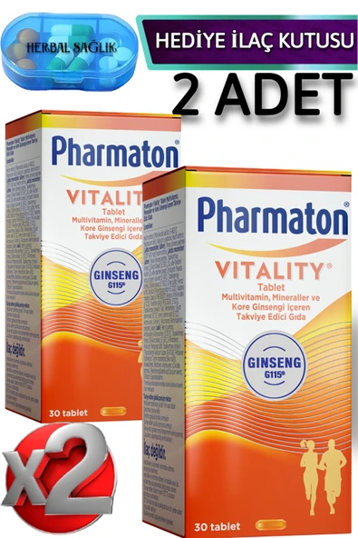 Pharmaton 2 Adet Vitality-(Multivitamin ve Kore Ginsengi İçeren Takviye Edici Gıda ) 30 Adet Tablet ürün görseli 1
