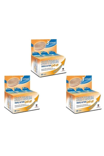 Sustenium Triple Action Coq-10 30 Tablet 3 Kutu ürün görseli 1