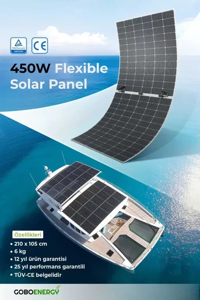 450W Monokristal Halfcut Flexible - Esnek Panel - Resim 3