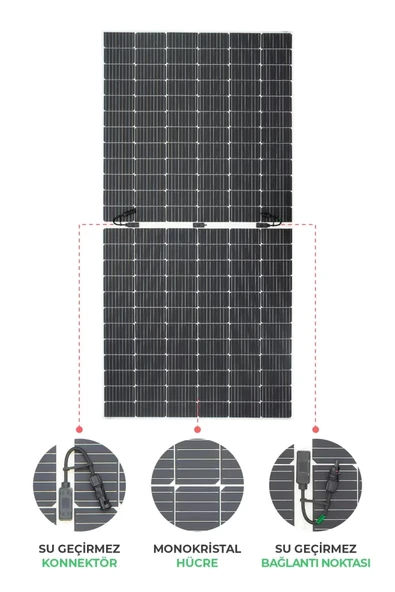 450W Monokristal Halfcut Flexible - Esnek Panel - Resim 4