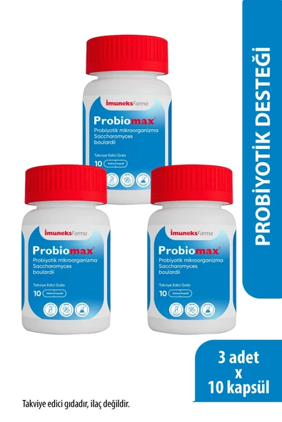Imuneks Farma Probiomax ® Probiyotik mikroorganizma İçeren Kapsül Takviye Edici Gıda 10 Kapsül x 3 Adet ürün görseli 1