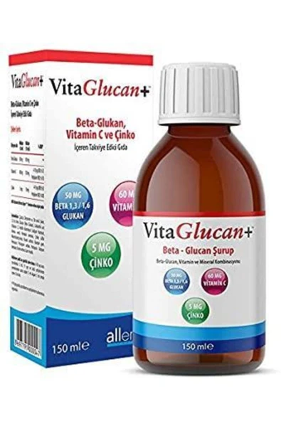 Allergo Vitaglucan+ 150 Ml Şurup - Beta Glucan + Vitamin C + Çinko ürün görseli 1