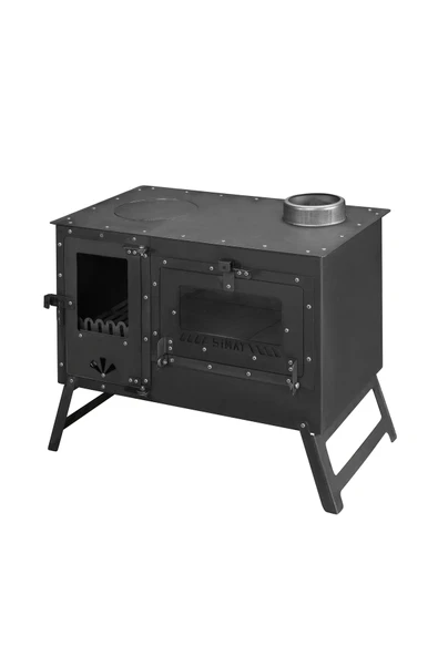 İKİZSOBA Kamp Kuzine Sobası - Yüksek Verimli Fırın, Taşınabilir, Islenmeyen Cam Teknolojisi 6 KW ürün görseli 1