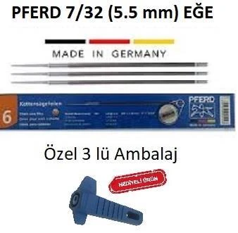Pferd 7/32 (5.5mm) Motorlu Testere Eğesi Orta 3lü Paket ürün görseli 1
