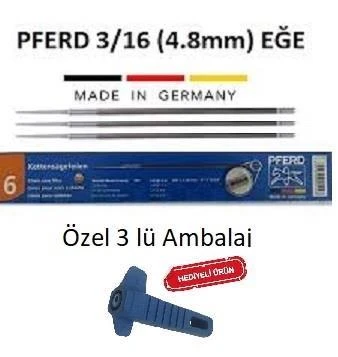 Pferd 3/16 (4.8mm) Motorlu Testere Eğesi Orta 3lü Paket ürün görseli 1